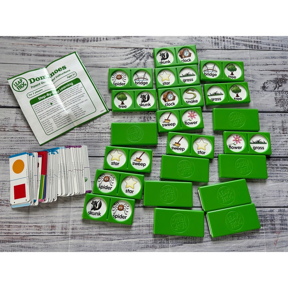 LeapFrog Dominoes Learning Game Kids Green Educational Matching Tiles 2005